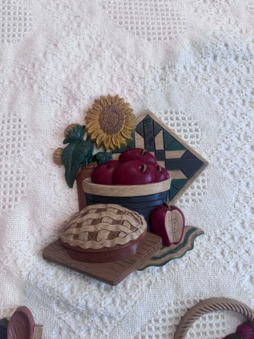 Vintage 80s/90s Homco Burwood Kitchen Wall Plaques Set of 5 Cottagecore Farm